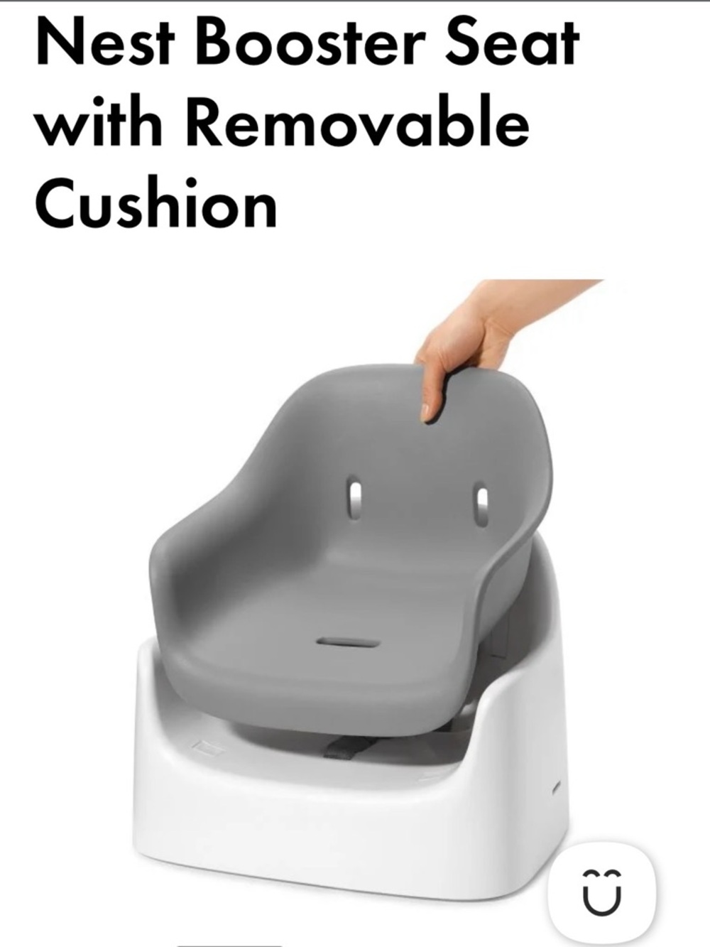 Oxo Gray and White Booster Seat with Safety Harness